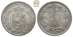 25 øre 1902 Oscar II. Kv.0