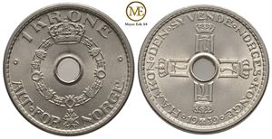 1 krone 1939 Haakon VII. Kv.0