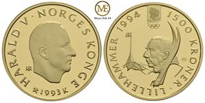 1500 kroner 1993 Lillehammer. Polarekspedisjon. Proof