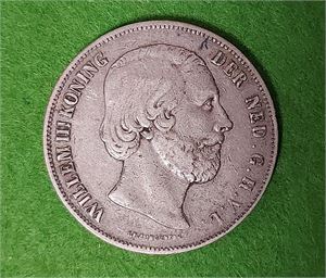 HOLLAND, WILHELM III 2½ G 1854, 25gr, 0.945 silver. (Kv. 1)