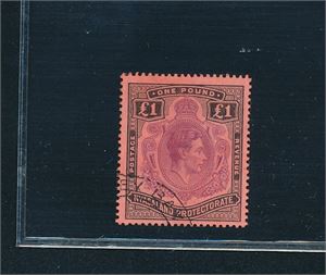 NYASALAND o SG 143, 1938-43 £1 pent stemplet (£ 50)