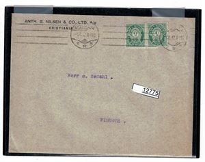 PERFINS H. F. Brev med fullt innhold med Nk 99 x2. 1 merke er defekt