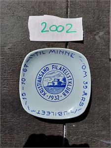 FRIMERKEPLATTE Kristiansand Filatelistklubb 35 års jubileum 1967 (Stavanger Flint)