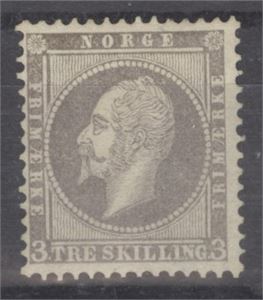 NK 3, *(*)  Merke med gummiering og svak rest av hengsel.