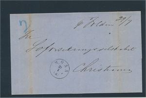 Ubetalt brev stemplet "MOSS 29-7-1862". Håndskrevet "Pr Foldin"