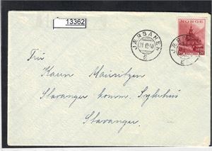JERNBANE Pent brev stemplet "JÆRBANEN E 31-12-40"
