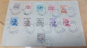 ITALIEN Ockuperade omdråden, TRENTINO 1921. Mi 15-21, serien på oadresserat brev. (Mi för lösa märken € 150)