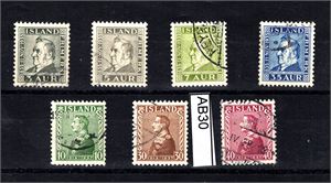 ISLAND o Mi 183-86, Jochumsson og 187-89 Christian X (€ 49)