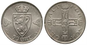 50 øre 1921 Haakon VII. Kv.0