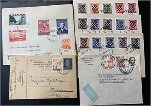 JUGOSLAVIA/KROATIA 6 brev 1938-55 inkl 2 til Norge