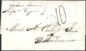 A complete letter from Havana, via St. Thomas to Bordeaux in 1866, with "Havane 21 Oct 66" cds on front together with the french postage number "10". "Ligne B Paq.Fr. No 22 Oct 66" and arrival cds "Bordeaux 20 Nov. 66" on reverse.