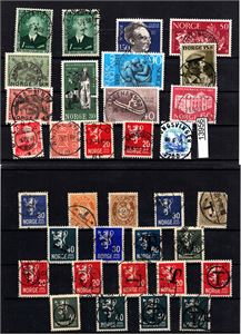 T-STEMPLER Inkl noen sjeldne med stedsstempel + T