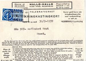 Brev Kringkastningskort. Geilo