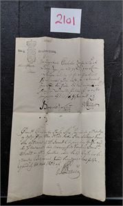 STEMPLET PAPIR Christian VII 24 skilling 1802. Dokument No 4, pent med noen arkivbretter