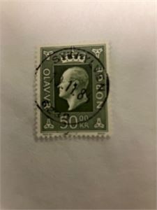 Olav V kr. 50 - pent stmpl. Sykkylven i 1984