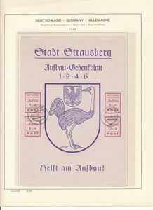 TYSKLAND 1945-49 - STRAUSBERG o Mi Bl 3. Meget pen, stemplet "STRAUSBERG 1 27.5.46 - 11". Oppsatt på albumark. (€ 80)