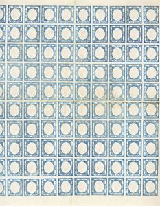 Italy. 2 Grawa Emanuel II 1861. Sheet of 100. Proof?