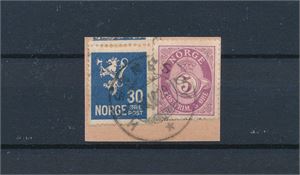 Klipp med Nk 118 og 148 stemplet "HESSNESØY 19 II 29". Meget sjeldent (Grad 9)