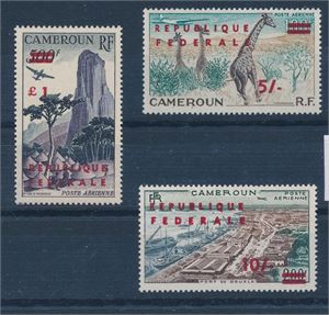 CAMEROUN xx Mi 22-24, 1961 3 toppverdier britisk valuta. £1 er type I, de andre II (€ 98)