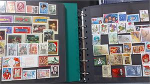 SOVJET omfattande dubblettsamling stämplade märken i tre visiralbum och en liten pärm. Inga rariteter men