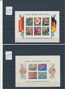 DDR o Mi Bl 8 Y1 og 9 Y1, 1953 Marx (€ 440)