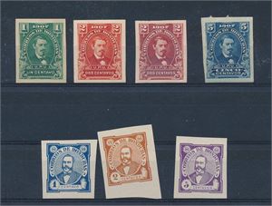 HONDURAS x 1907 4 utaggede merker. Medfølger 3 falske fra 1896